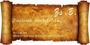 Zsolnai Borbála névjegykártya